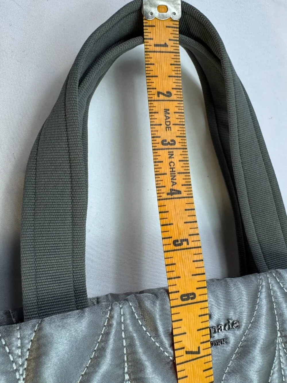 Kate Spade New York Ellie Small Quilted Tote Silver Convertible Crossbody P436
